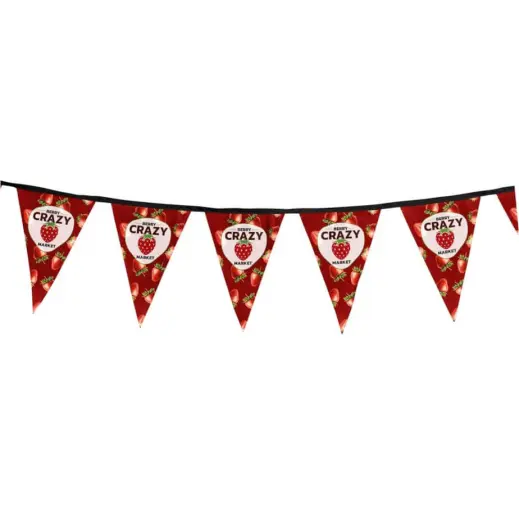 Sublimated Single-Sided Polyester Triangle Bunting - 10m Branded